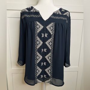 MM Couture Beaded Top Half Sleeve Women's Size M